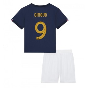 Frankrike Olivier Giroud #9 Hemmakläder Barn VM 2022 Kortärmad (+ Korta byxor)